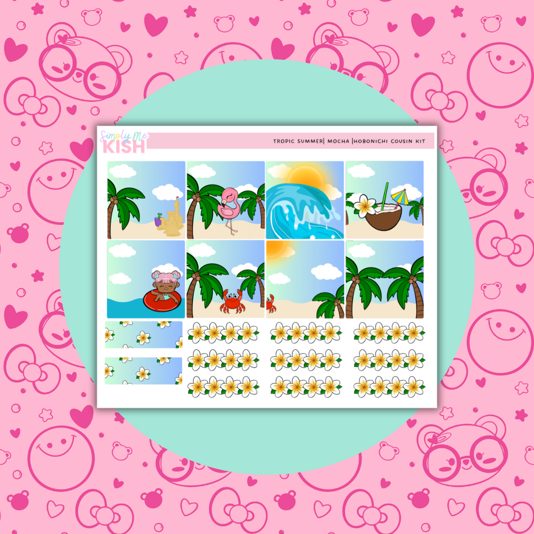 Tropic Summer| Hobonichi Cousin| Planner Kit