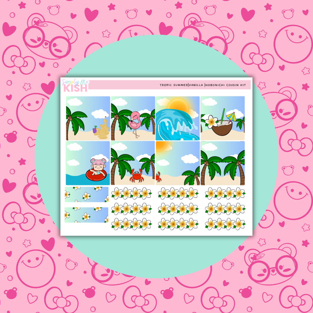 Tropic Summer| Hobonichi Cousin| Planner Kit