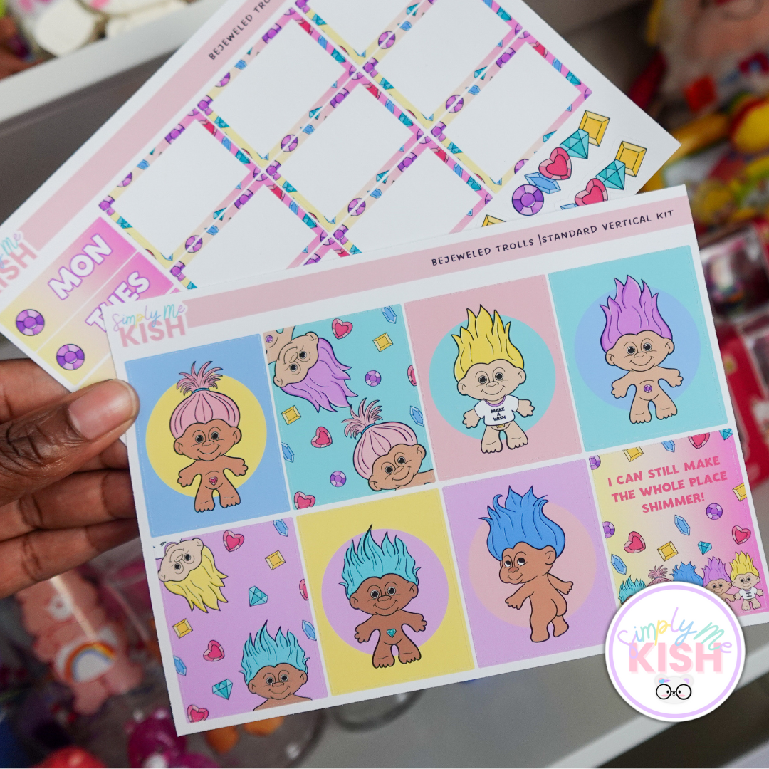 Bejeweled Trolls | Standard Vertical | Planner Kit