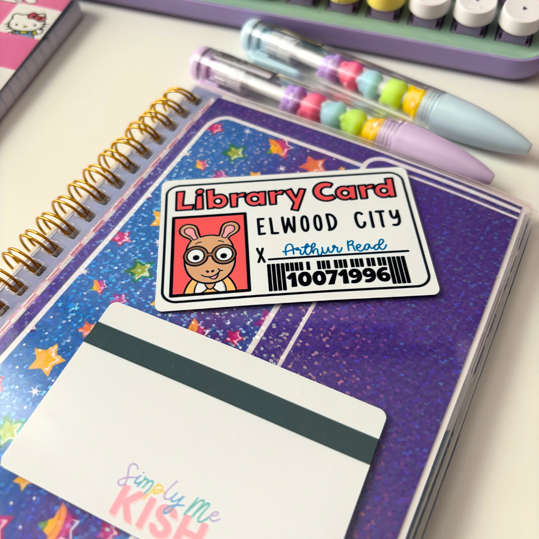 Mr Read's Library Card | Metal Book Card | Washi Card