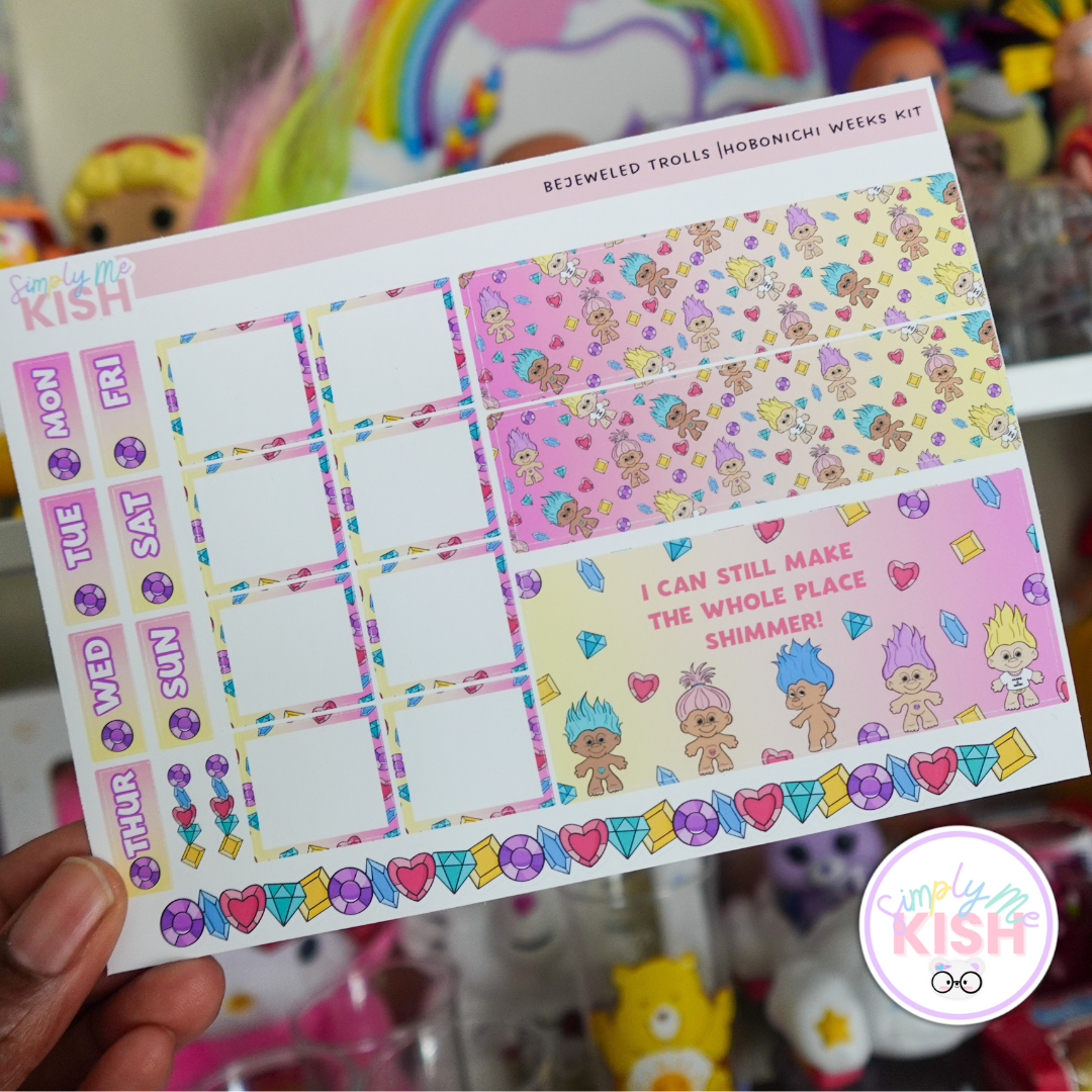 Bejeweled Trolls |  Hobonichi Weeks | Planner Kit