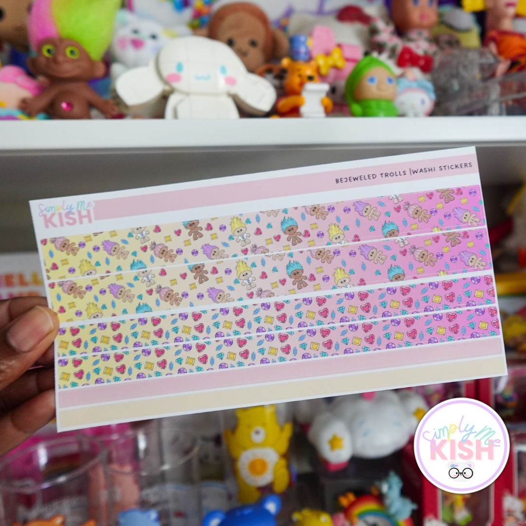 Bejeweled Trolls | Washi | Stickers