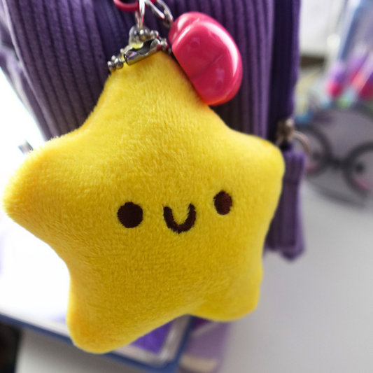 Yellow Smiley Star Plush Charm