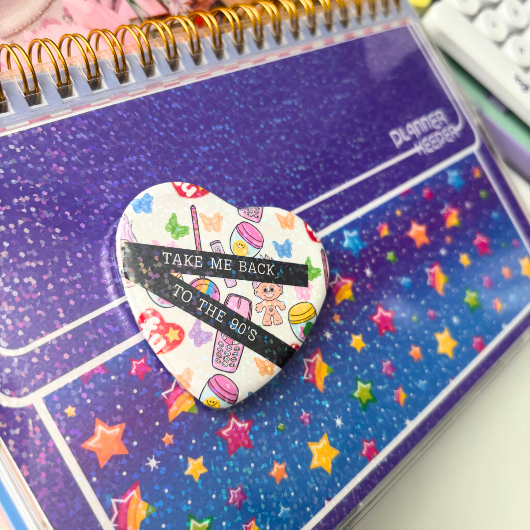 Take Me Back to the 90's | Heart Pin Back Button