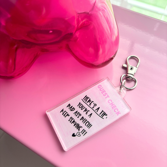 Guest Check: Here's a Tip| Acrylic Charm