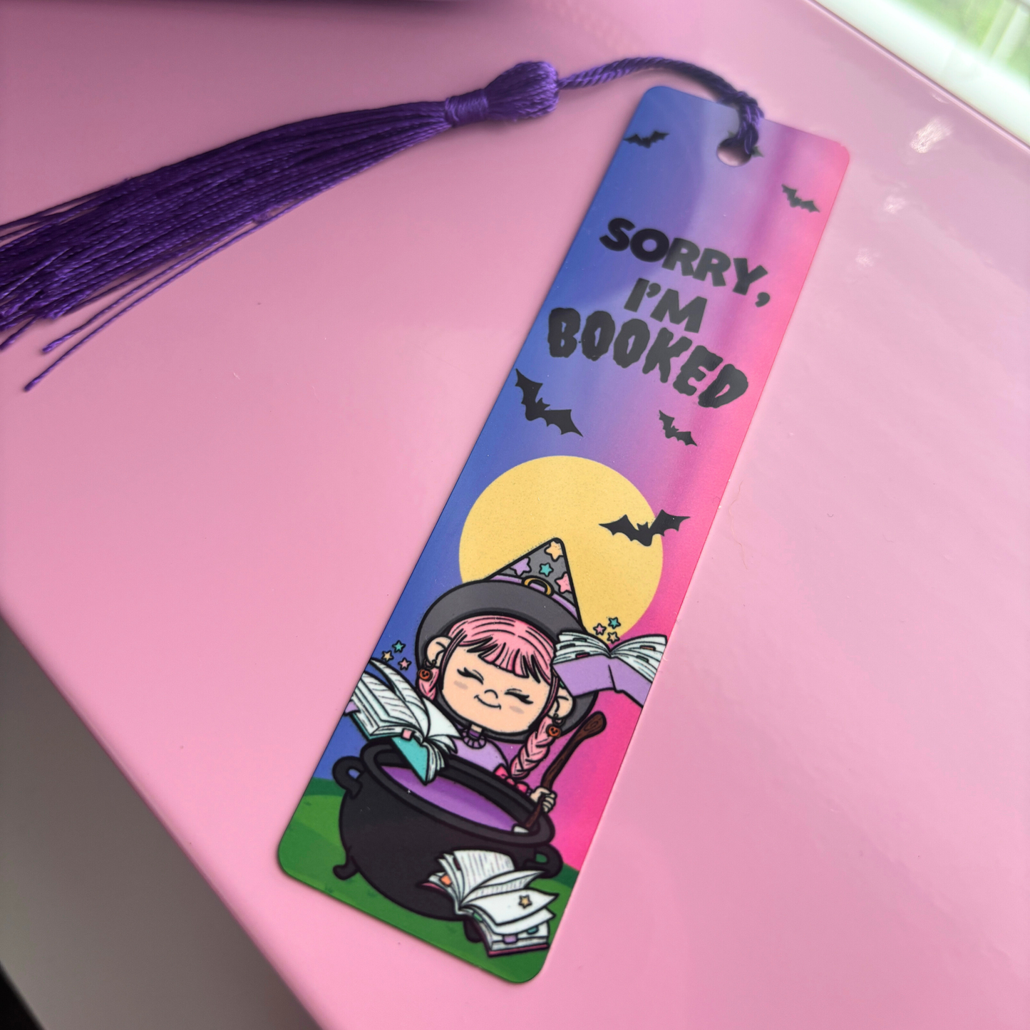 Sorry, I'm Booked| Witches Vibes| Metal Bookmark