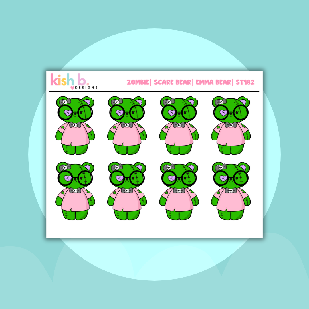 Zombie |Scare Bear | Emma Bear| Decorative | Stickers