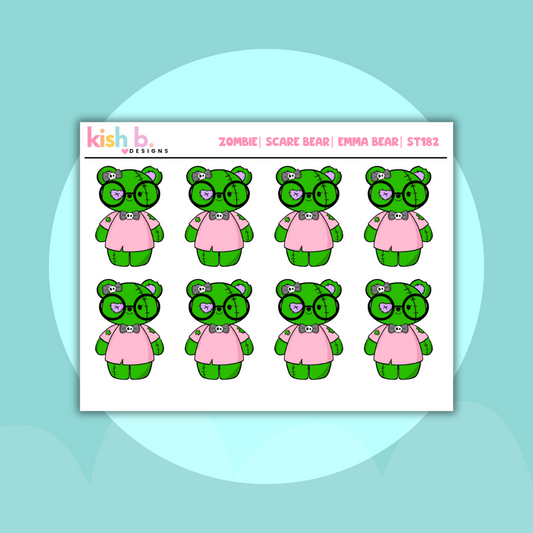 Zombie |Scare Bear | Emma Bear| Decorative | Stickers