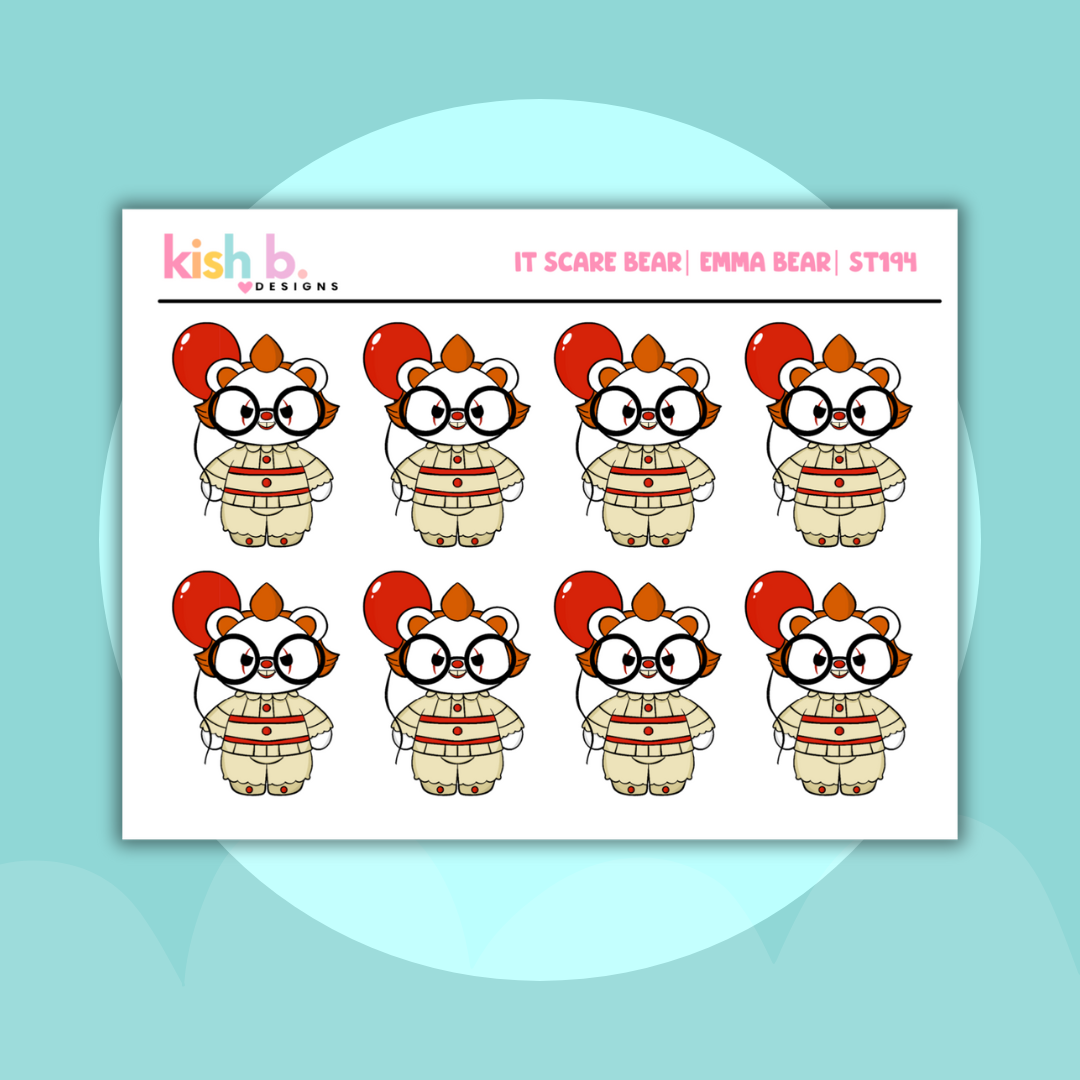 It| Scare Bear | Emma Bear|  Decorative | Stickers