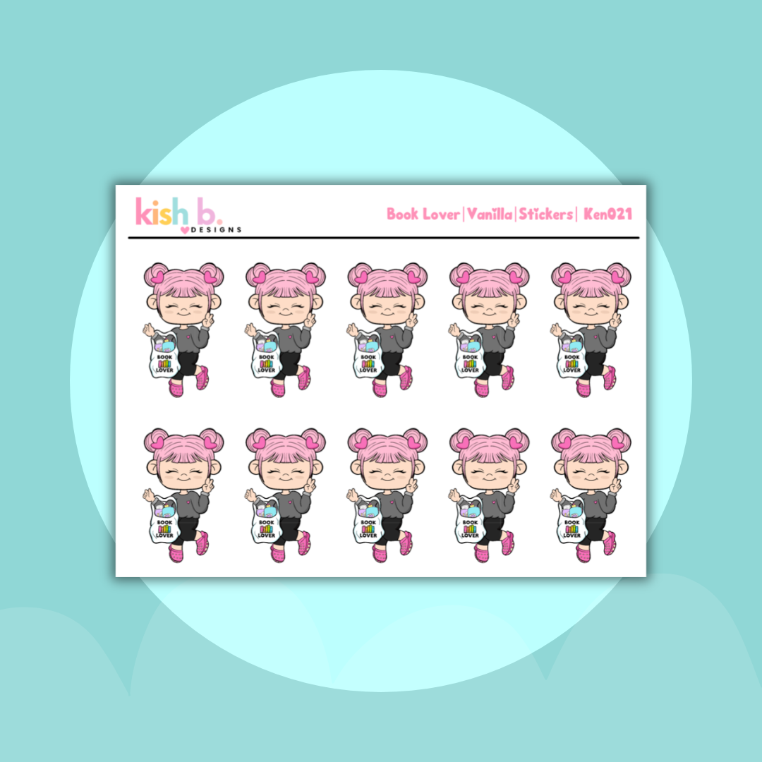 Book Lover | Kenny| Character| Sticker Sheet