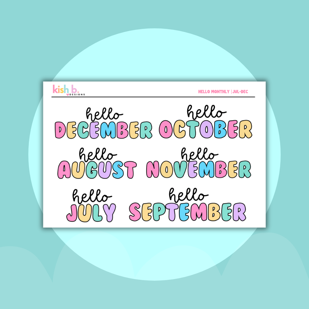 Hello Monthly| Stickers