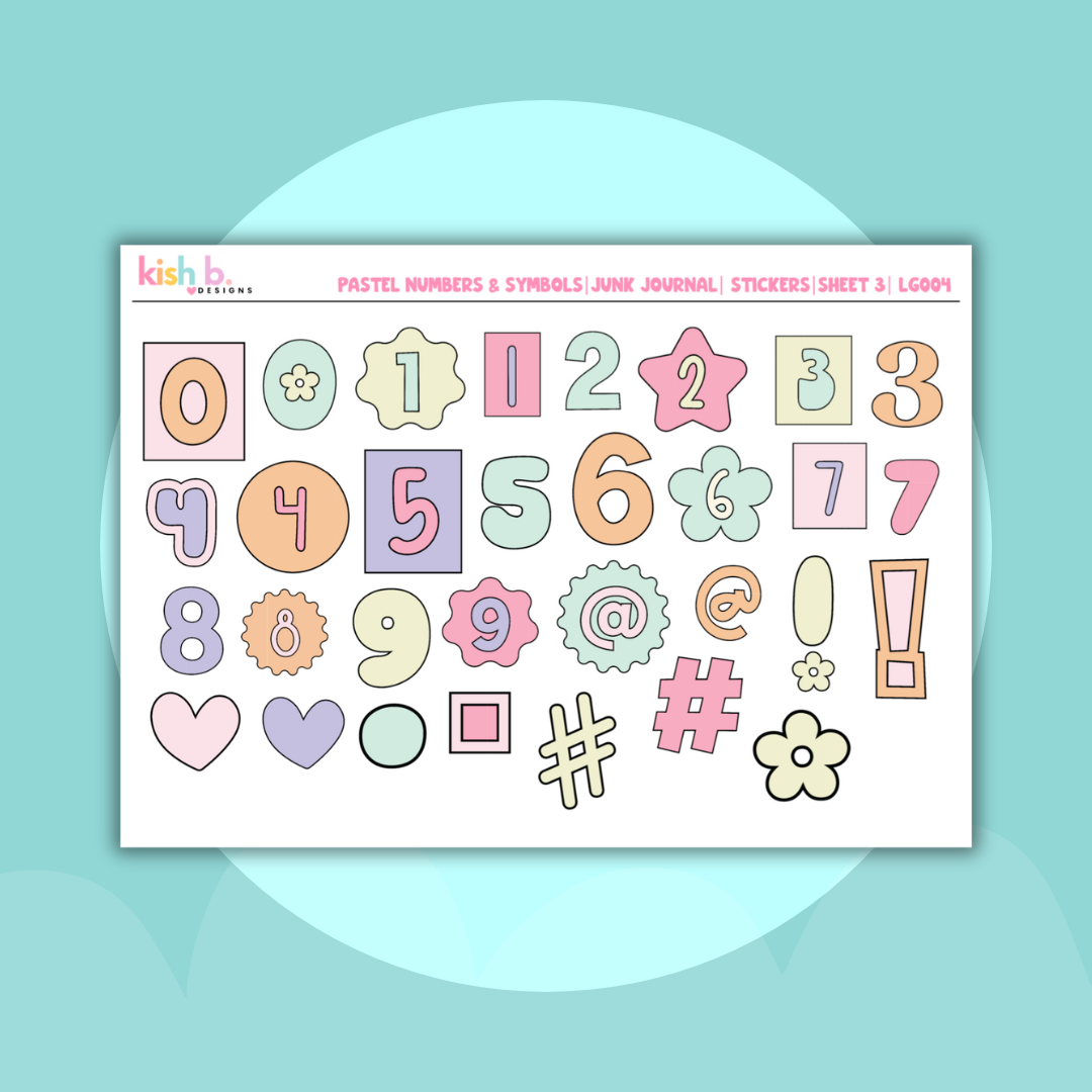 Pastel Letters | Journal Stickers