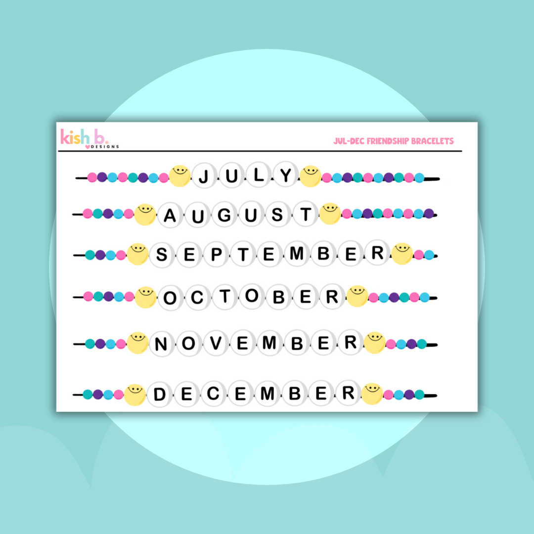 Monthly Friendship Bracelet| Stickers