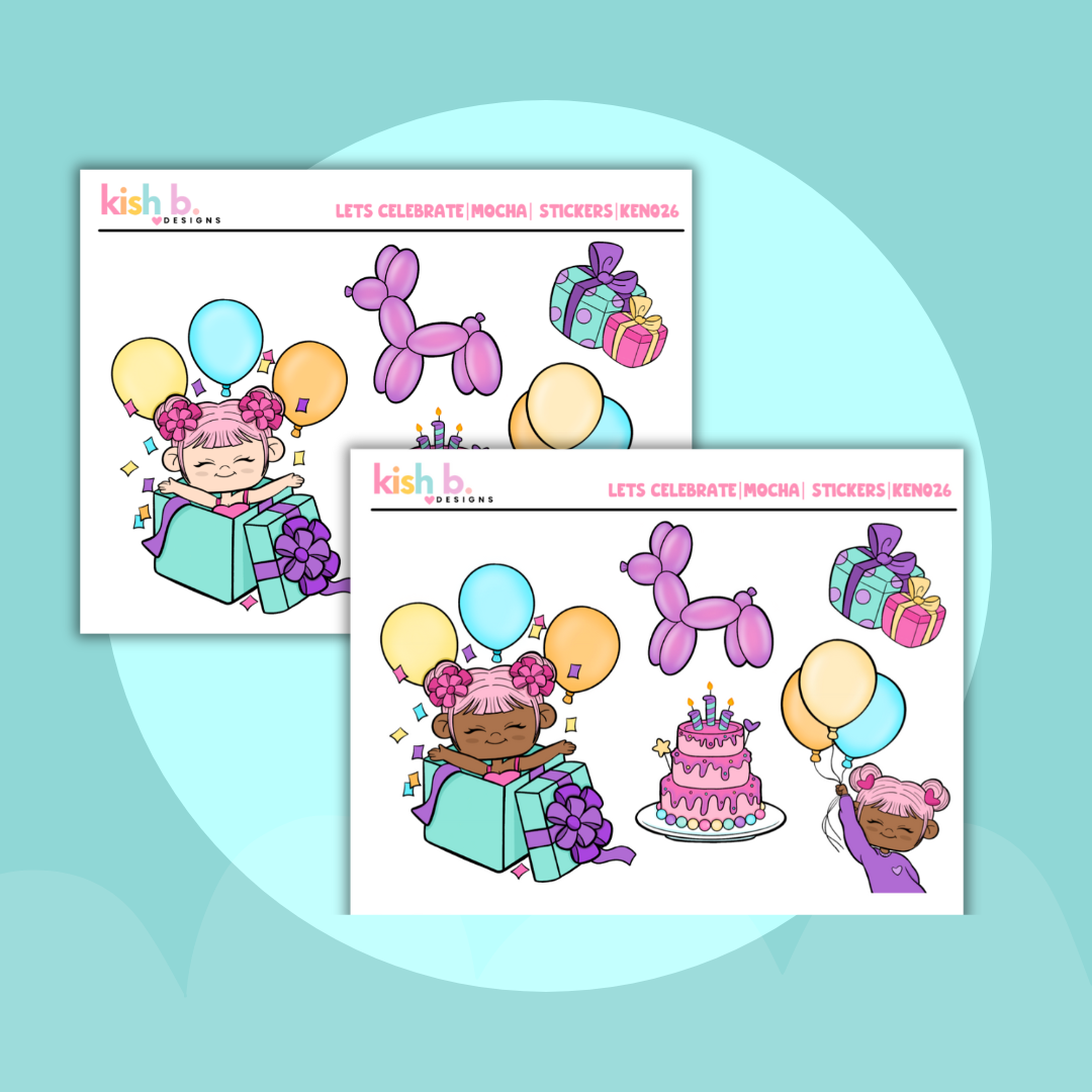 Let's Celebrate| Kenny Character|  Decorative Stickers