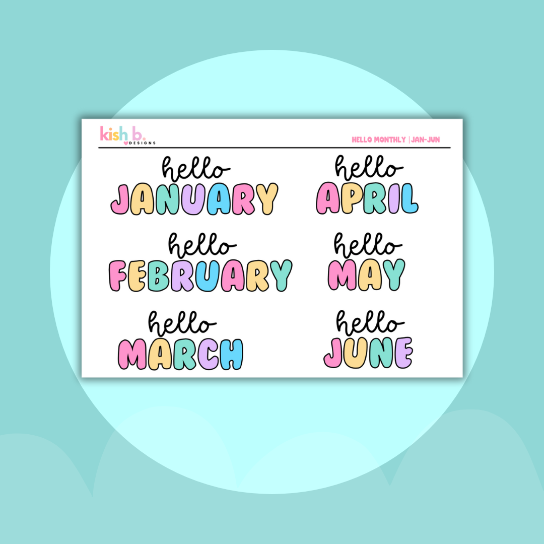 Hello Monthly| Stickers