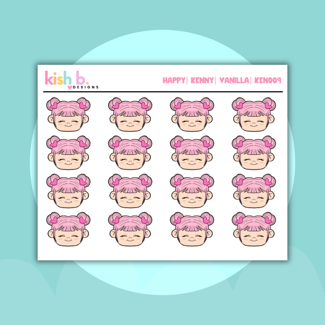 Happy| Kenny|  Emoti | Character Doodles | Sticker Sheet