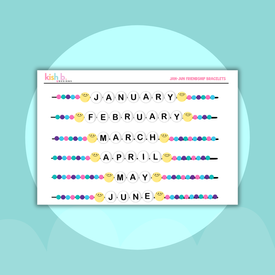 Monthly Friendship Bracelet| Stickers