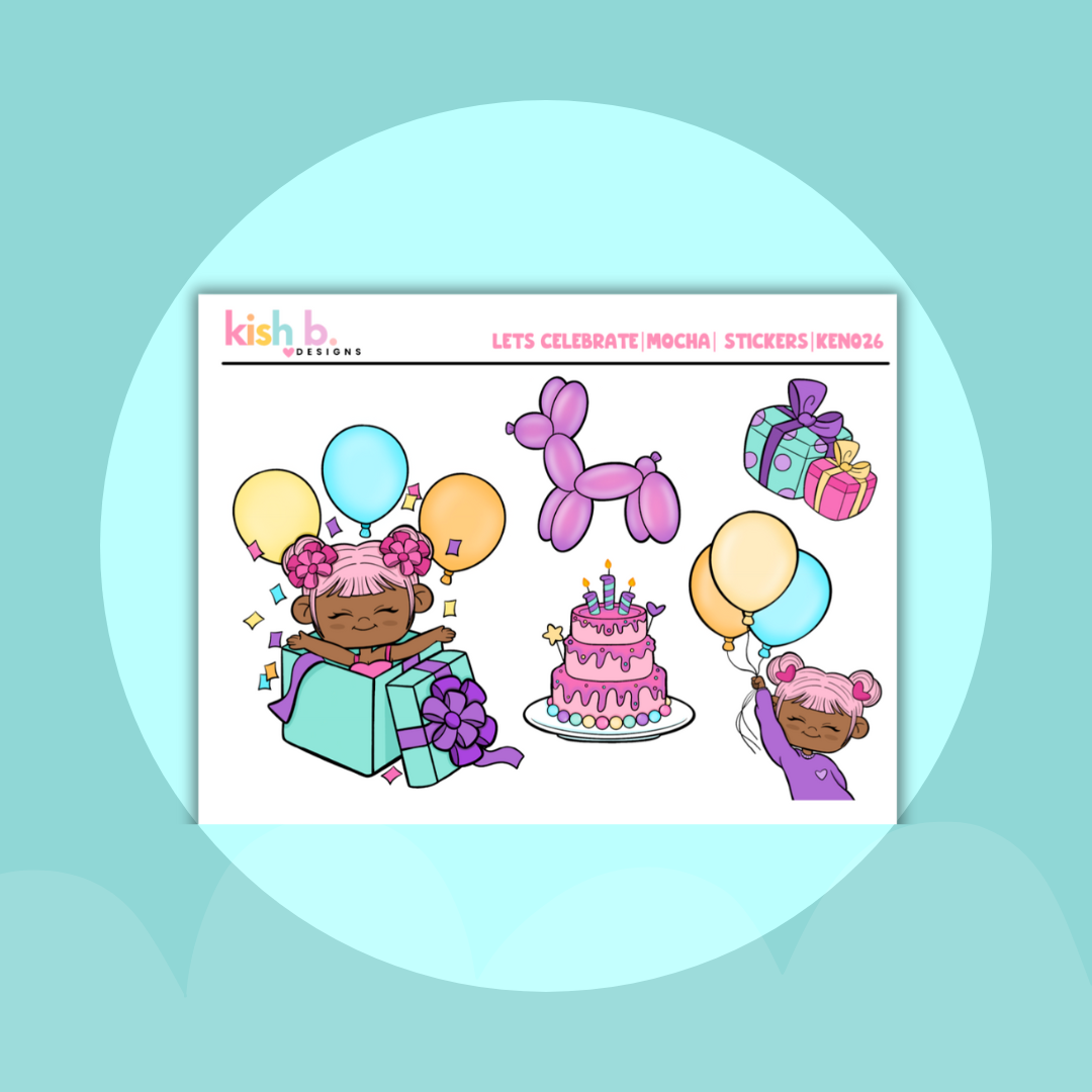 Let's Celebrate| Kenny Character|  Decorative Stickers