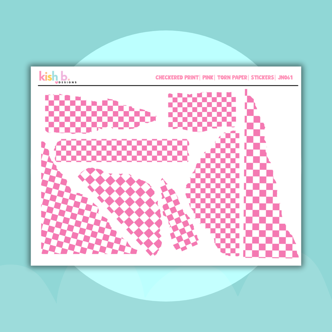 Checkered Print  | Torn Paper|  Stickers