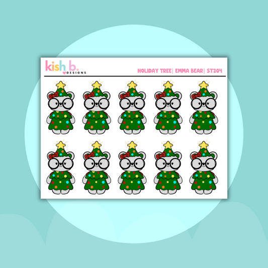 Holiday Tree | Emma Bear | Sticker Sheet