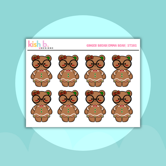 Gingerbread | Emma Bear | Sticker Sheet