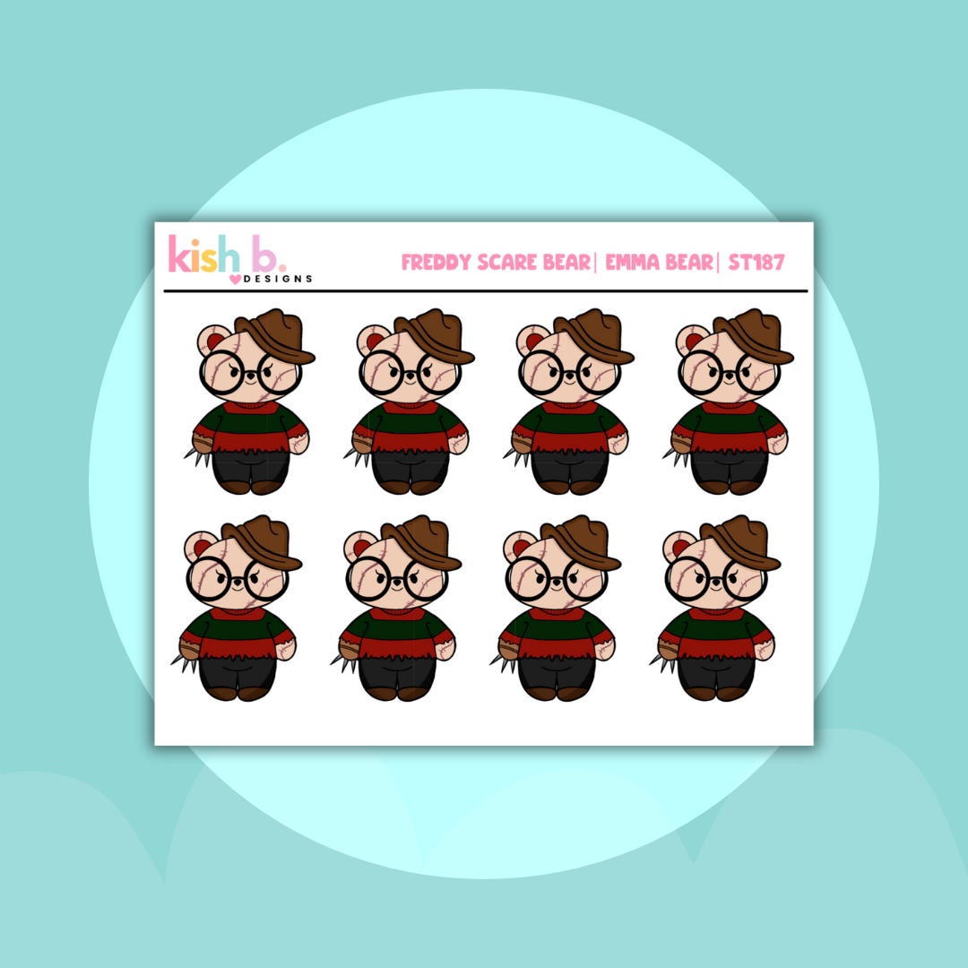 Freddy Scare Bear | Emma Bear| Decorative | Stickers