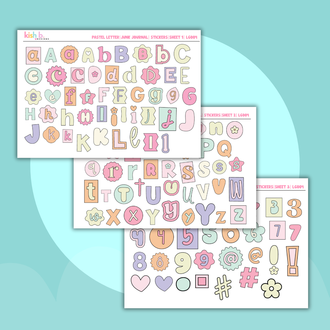 Pastel Letters | Journal Stickers