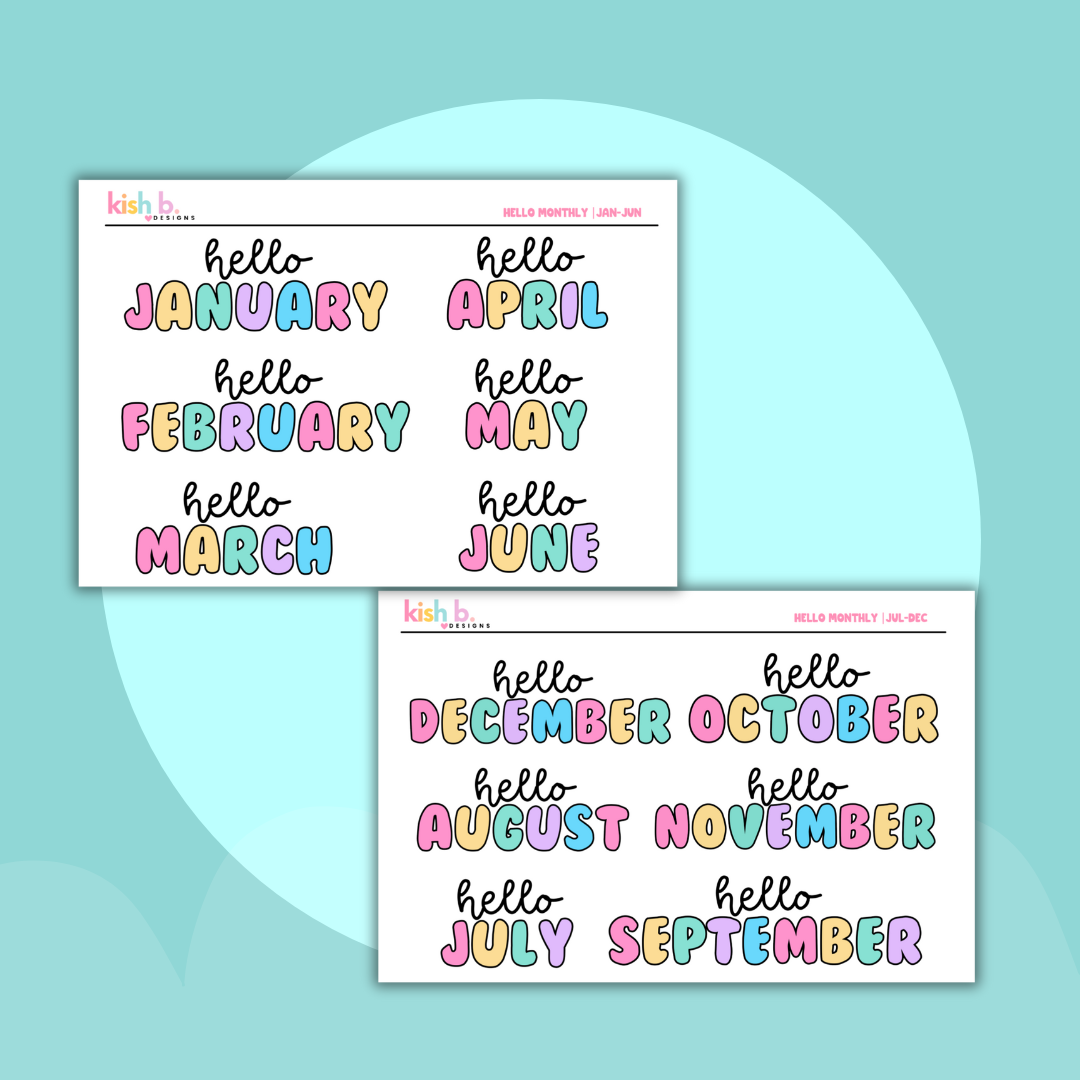 Hello Monthly| Stickers