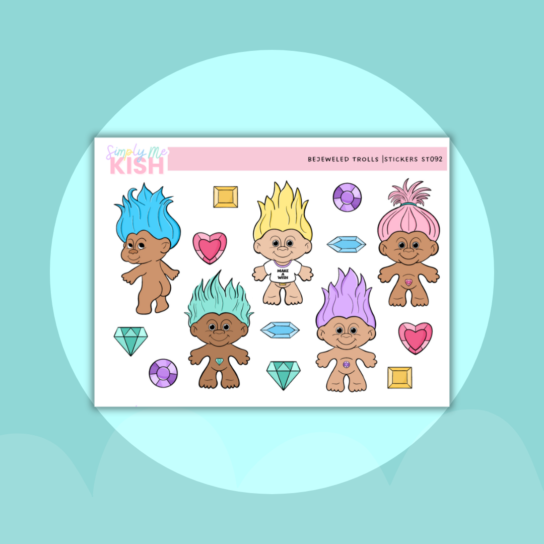 Bejeweled Trolls | Decorative Stickers