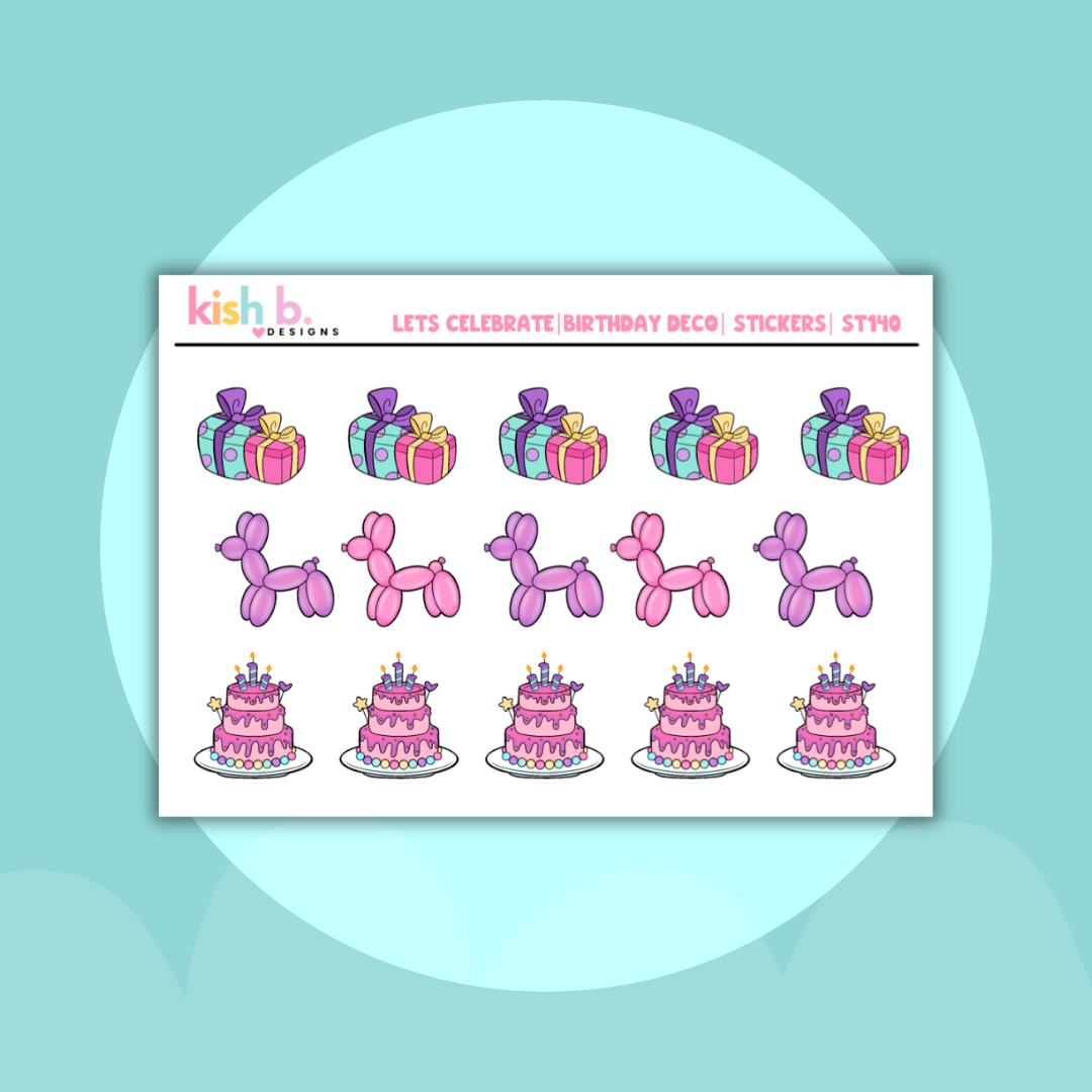 Let's Celebrate| Birthday Icon Stickers (