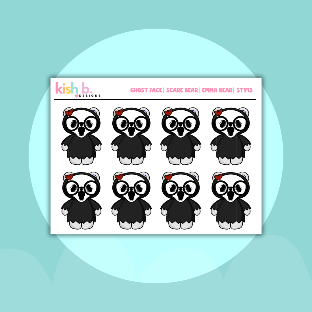 Ghost Face |Scare Bear | Decorative | Stickers