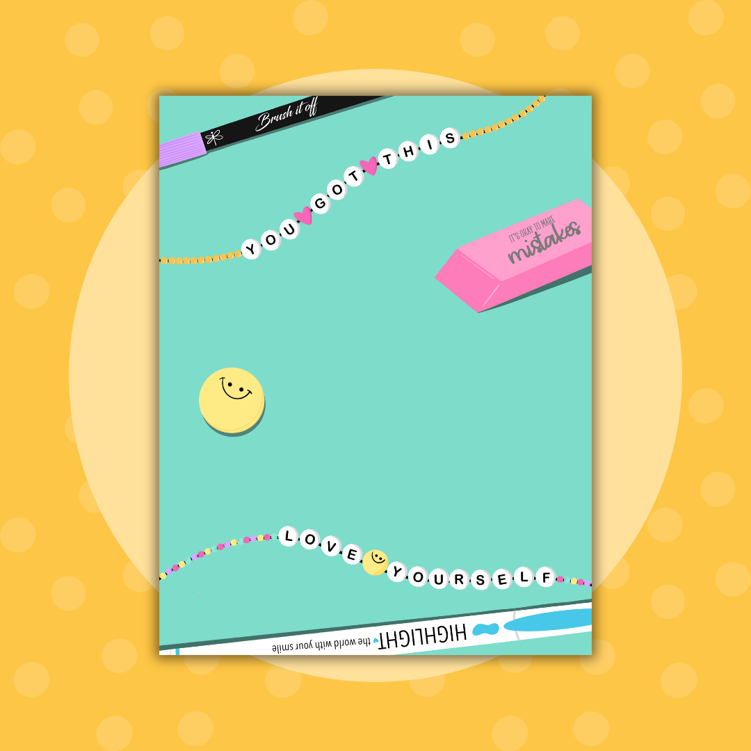 Friendship Bracelet Motivation Sticker | Full Page Sticker