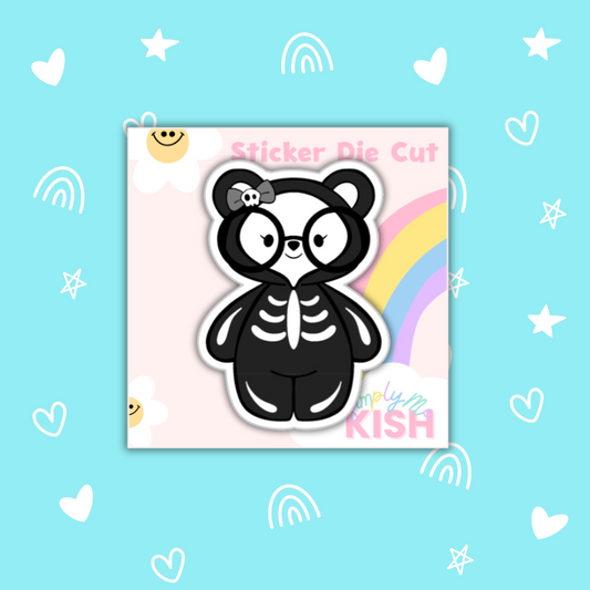 Skully Scare Bear| Sticker Die Cut