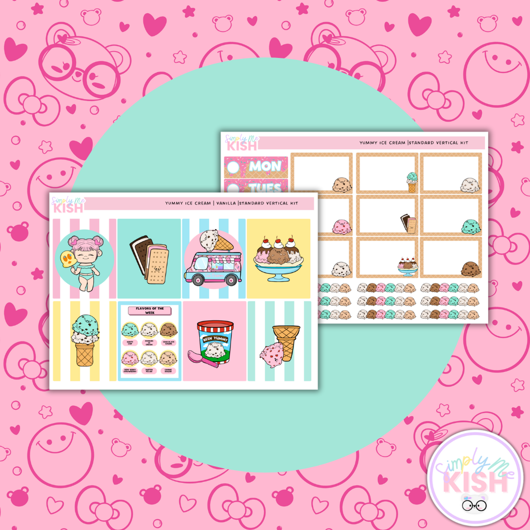 Yummy Ice Cream | Standard Vertical | Planner Kit