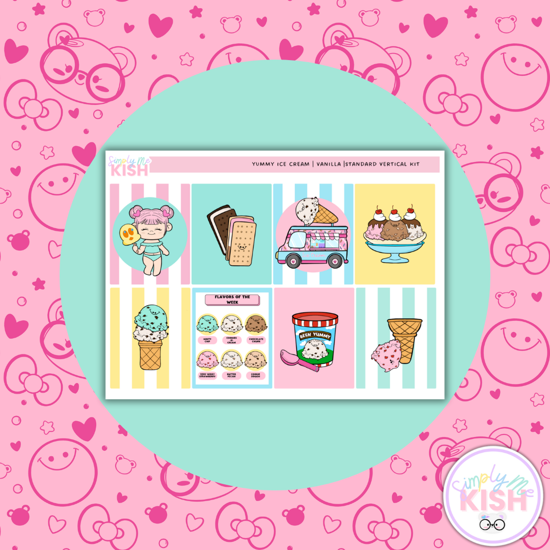 Yummy Ice Cream | Standard Vertical | Planner Kit