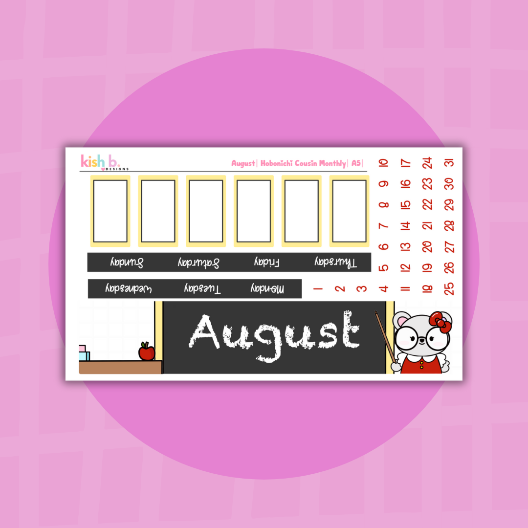 August Hobo Cousin Monthly Kit (A5)