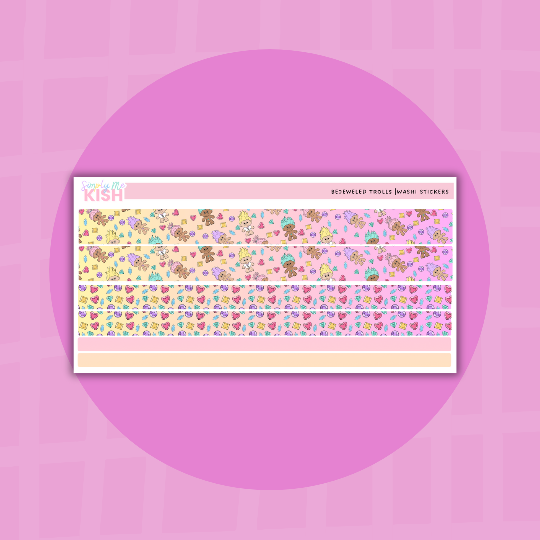 Bejeweled Trolls | Washi | Stickers