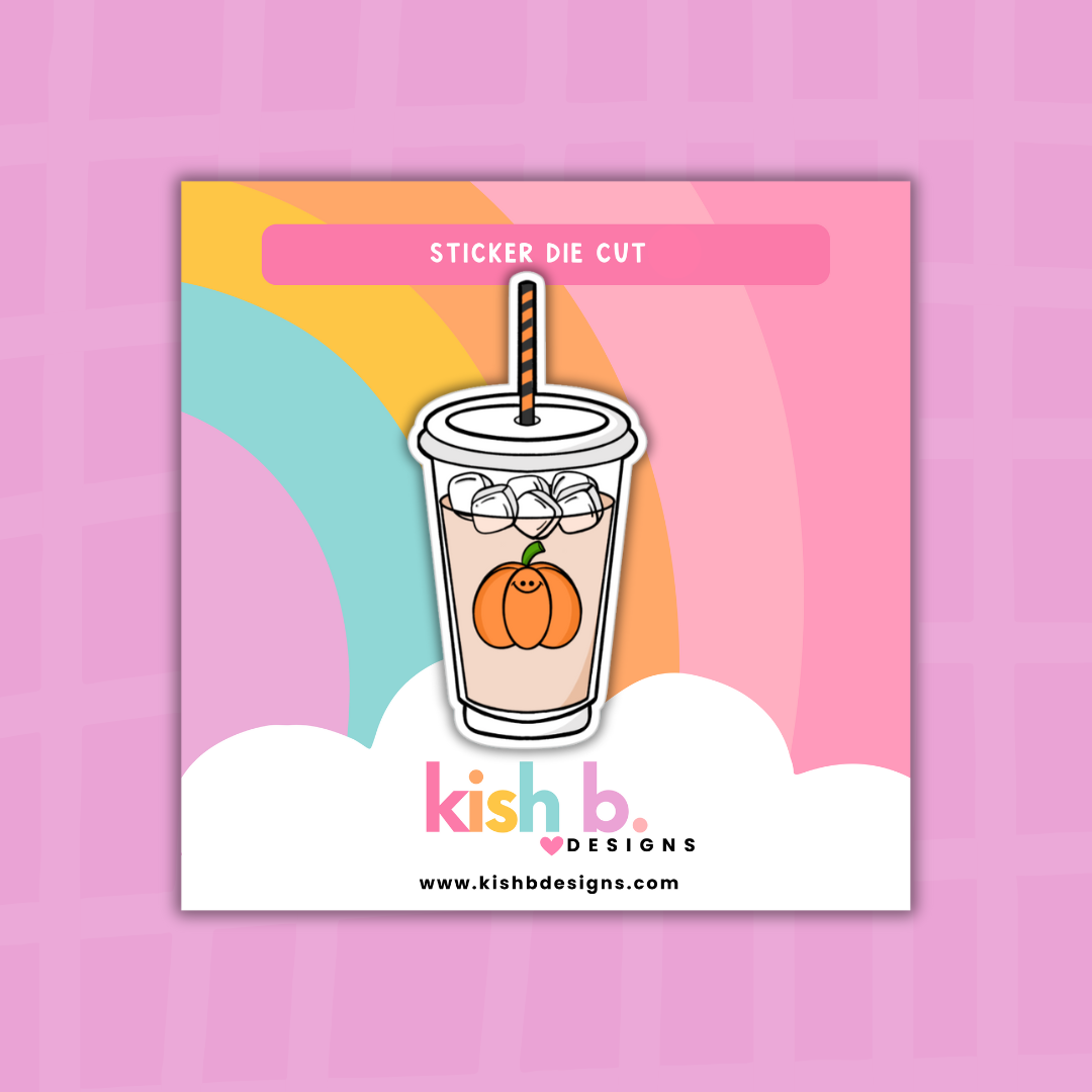 Pumpkin Spice Iced Coffee | Sticker Die Cut