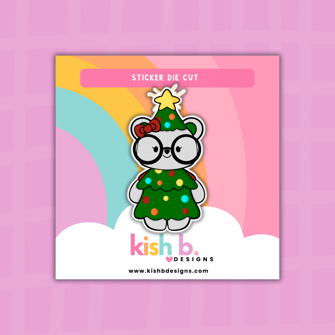 Holiday Tree | Emma Bear | Sticker Die Cut