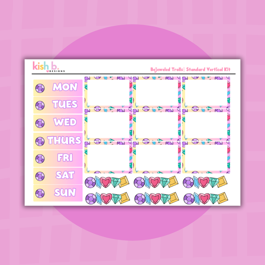 Bejeweled Trolls | Standard Vertical | Planner Kit