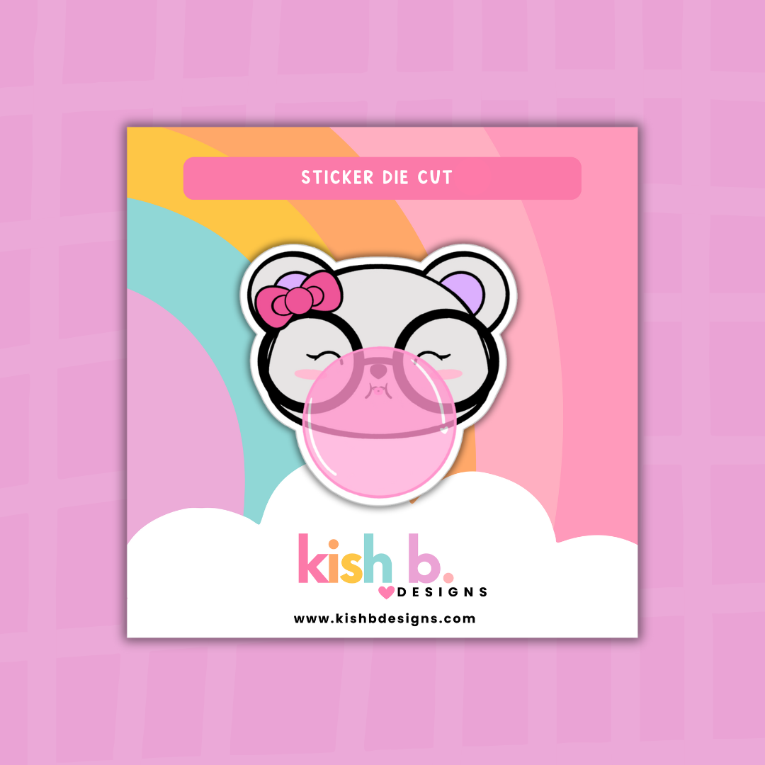 Bubble Gum Emma Bear | Sticker Die Cut