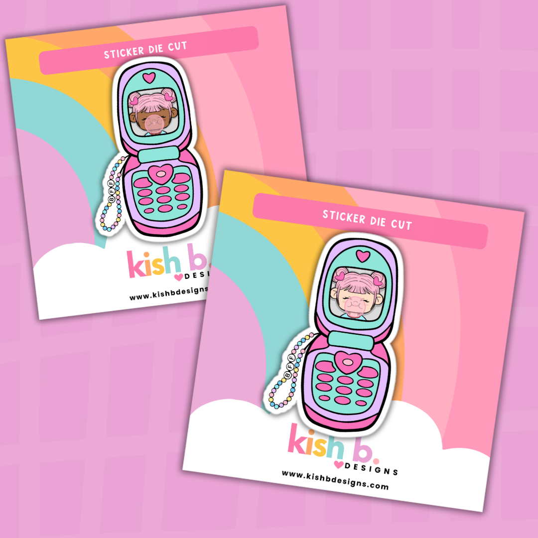 Flip Phone| Kenny|  Character Doodles | Sticker Die Cut