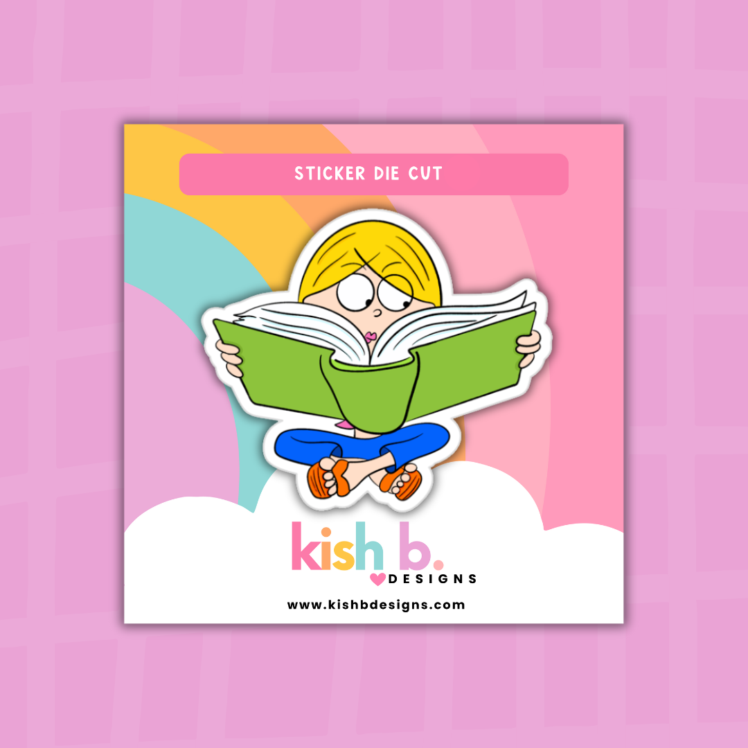 Lizzie in a Book | Sticker Die Cut