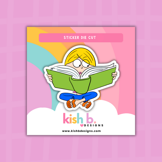 Lizzie in a Book | Sticker Die Cut