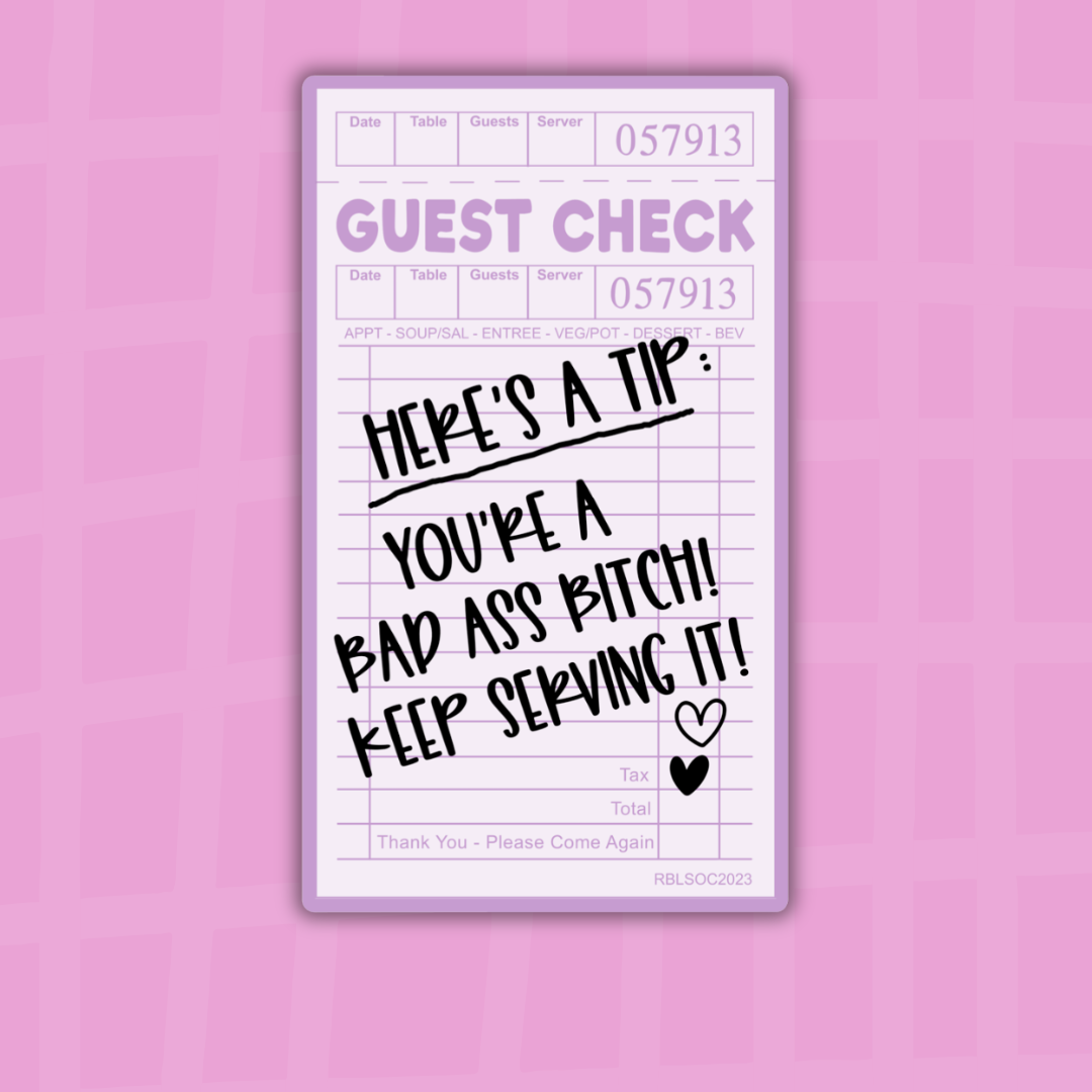 Guest Check: Here's a Tip| Sticker Die Cut