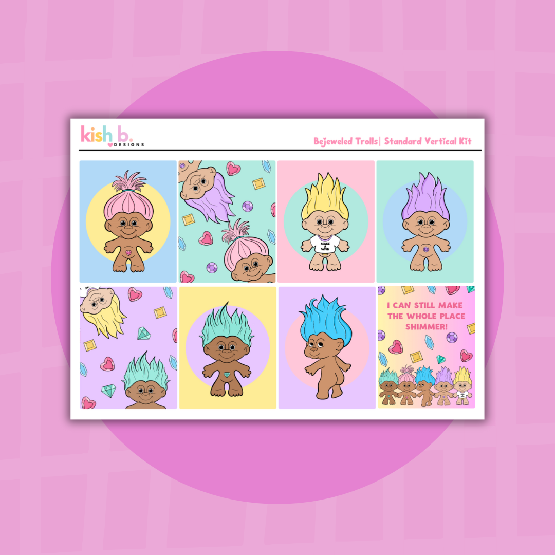 Bejeweled Trolls | Standard Vertical | Planner Kit