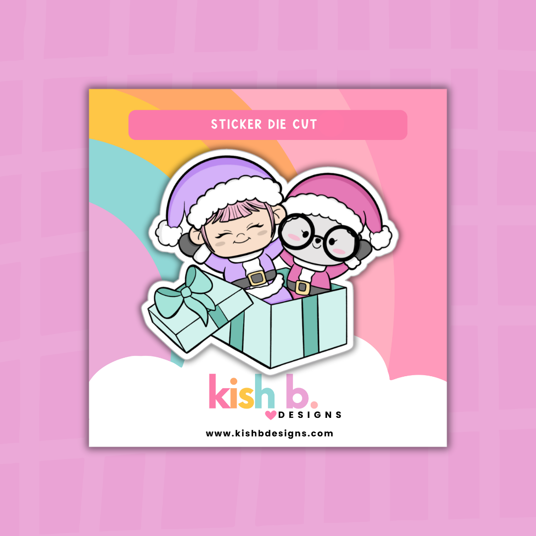 HO HO HO |Kenny & Emma Bear| Holiday | Stickers