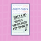 Guest Check: Here's a Tip| Sticker Die Cut