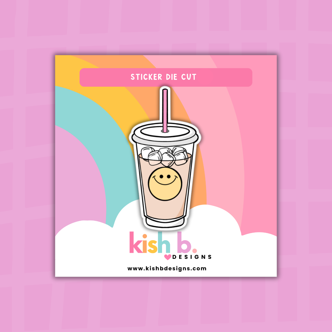 Happy Iced Coffee | Sticker Die Cut