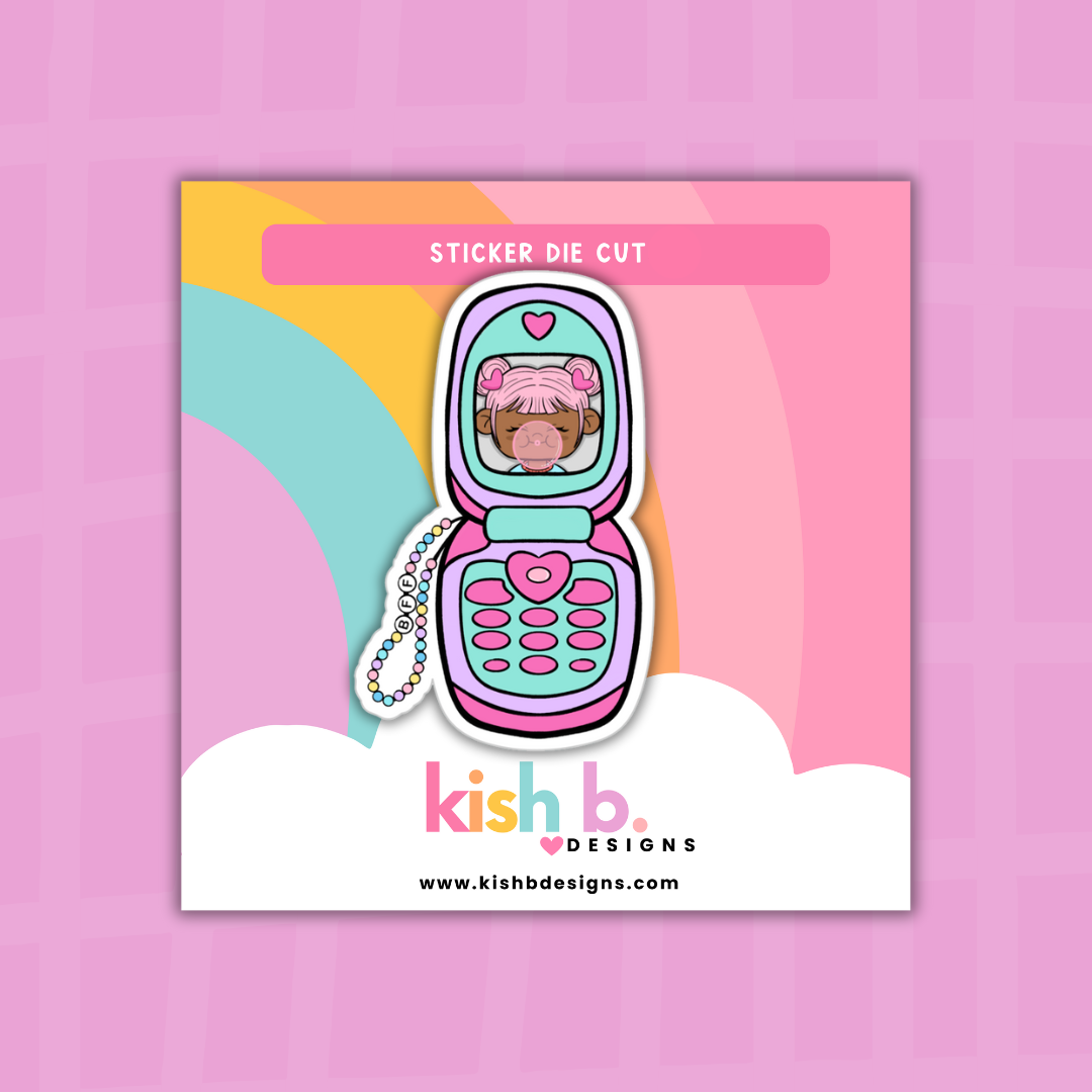 Flip Phone| Kenny|  Character Doodles | Sticker Die Cut